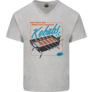 Abs Kebabs Funny Gym Overweight Fat Mens V-Neck Cotton T-Shirt Sports Grey