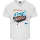 Abs Kebabs Funny Gym Overweight Fat Mens V-Neck Cotton T-Shirt White