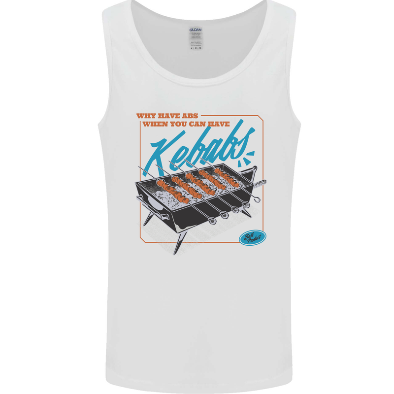 Abs Kebabs Funny Gym Overweight Fat Mens Vest Tank Top White