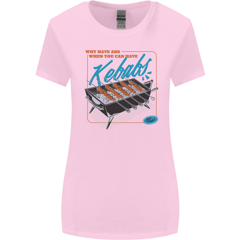 Abs Kebabs Funny Gym Overweight Fat Womens Wider Cut T-Shirt Light Pink