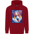 Abstract Australian Shepherd Dog Childrens Kids Hoodie Red