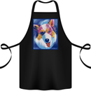 Abstract Australian Shepherd Dog Cotton Apron 100% Organic Black