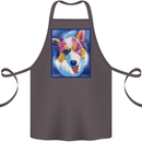 Abstract Australian Shepherd Dog Cotton Apron 100% Organic Dark Grey