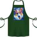 Abstract Australian Shepherd Dog Cotton Apron 100% Organic Forest Green