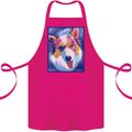 Abstract Australian Shepherd Dog Cotton Apron 100% Organic Pink