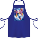 Abstract Australian Shepherd Dog Cotton Apron 100% Organic Royal Blue