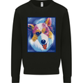 Abstract Australian Shepherd Dog Kids Sweatshirt Jumper Black