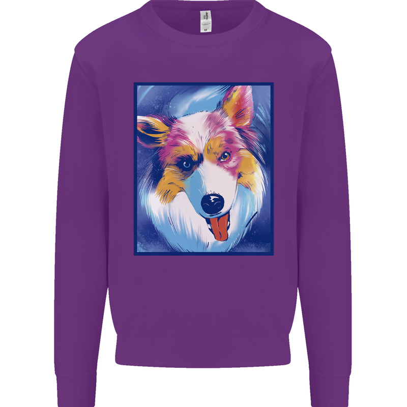 Abstract Australian Shepherd Dog Kids Sweatshirt Jumper Purple