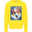 Abstract Australian Shepherd Dog Kids Sweatshirt Jumper Yellow