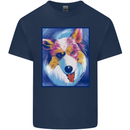 Abstract Australian Shepherd Dog Kids T-Shirt Childrens Navy Blue