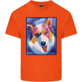 Abstract Australian Shepherd Dog Kids T-Shirt Childrens Orange
