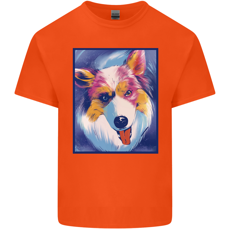 Abstract Australian Shepherd Dog Kids T-Shirt Childrens Orange