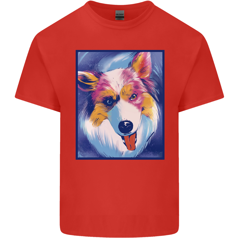 Abstract Australian Shepherd Dog Kids T-Shirt Childrens Red
