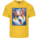 Abstract Australian Shepherd Dog Kids T-Shirt Childrens Yellow