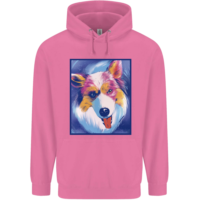 Abstract Australian Shepherd Dog Mens 80% Cotton Hoodie Azelea