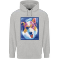 Abstract Australian Shepherd Dog Mens 80% Cotton Hoodie Sports Grey