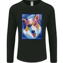 Abstract Australian Shepherd Dog Mens Long Sleeve T-Shirt Black