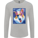 Abstract Australian Shepherd Dog Mens Long Sleeve T-Shirt Sports Grey