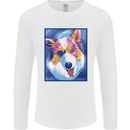 Abstract Australian Shepherd Dog Mens Long Sleeve T-Shirt White