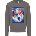 Abstract Australian Shepherd Dog Mens Sweatshirt Jumper Charcoal