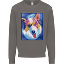 Abstract Australian Shepherd Dog Mens Sweatshirt Jumper Charcoal