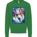Abstract Australian Shepherd Dog Mens Sweatshirt Jumper Irish Green