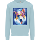 Abstract Australian Shepherd Dog Mens Sweatshirt Jumper Light Blue