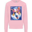 Abstract Australian Shepherd Dog Mens Sweatshirt Jumper Light Pink