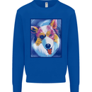 Abstract Australian Shepherd Dog Mens Sweatshirt Jumper Royal Blue
