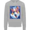 Abstract Australian Shepherd Dog Mens Sweatshirt Jumper Sports Grey