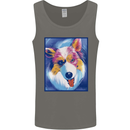 Abstract Australian Shepherd Dog Mens Vest Tank Top Charcoal