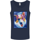Abstract Australian Shepherd Dog Mens Vest Tank Top Navy Blue