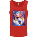 Abstract Australian Shepherd Dog Mens Vest Tank Top Red