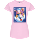 Abstract Australian Shepherd Dog Womens Petite Cut T-Shirt Light Pink