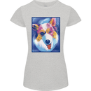 Abstract Australian Shepherd Dog Womens Petite Cut T-Shirt Sports Grey