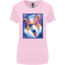 Abstract Australian Shepherd Dog Womens Wider Cut T-Shirt Light Pink