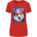 Abstract Australian Shepherd Dog Womens Wider Cut T-Shirt Red