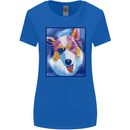 Abstract Australian Shepherd Dog Womens Wider Cut T-Shirt Royal Blue