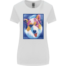 Abstract Australian Shepherd Dog Womens Wider Cut T-Shirt White