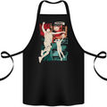 Abstract Basketball Design Cotton Apron 100% Organic Black