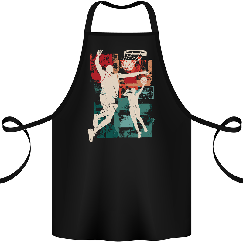 Abstract Basketball Design Cotton Apron 100% Organic Black