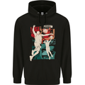 Abstract Basketball Design Mens 80% Cotton Hoodie Black