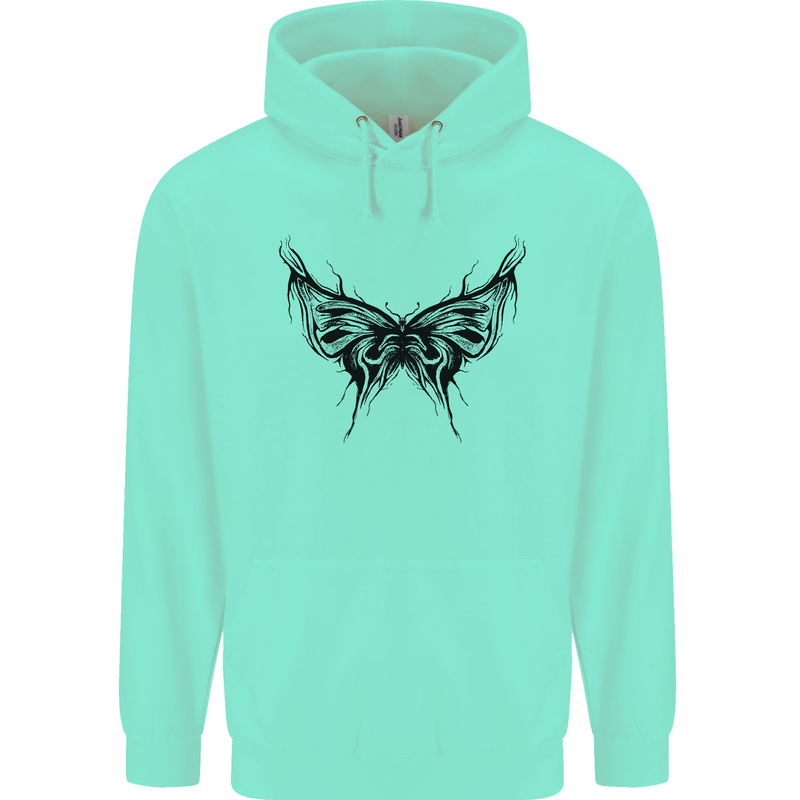 Abstract Butterfly Childrens Kids Hoodie Peppermint