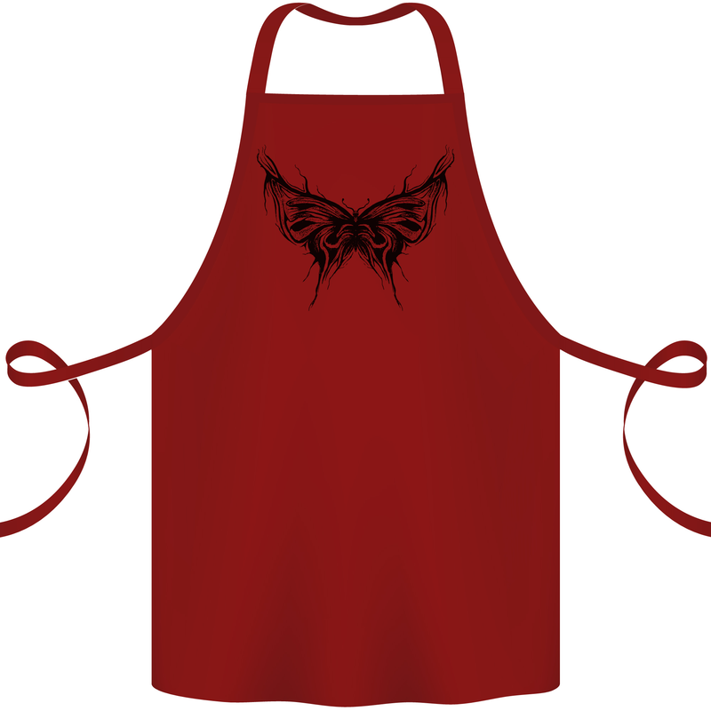Abstract Butterfly Cotton Apron 100% Organic Maroon