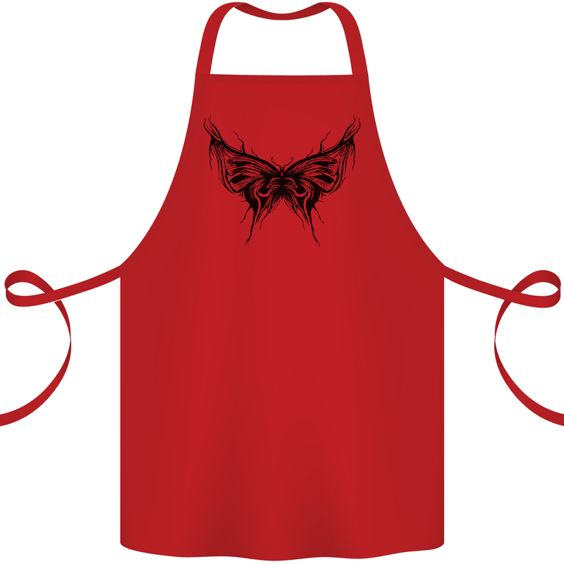 Abstract Butterfly Cotton Apron 100% Organic Red