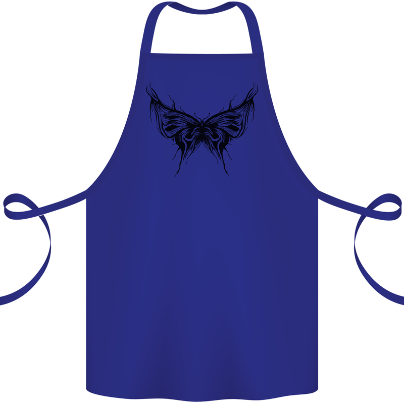 Abstract Butterfly Cotton Apron 100% Organic Royal Blue