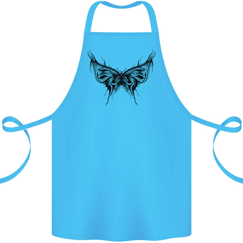 Abstract Butterfly Cotton Apron 100% Organic Turquoise