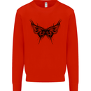 Abstract Butterfly Kids Sweatshirt Jumper Bright Red