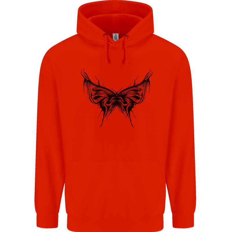 Abstract Butterfly Mens 80% Cotton Hoodie Bright Red