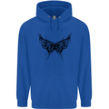 Abstract Butterfly Mens 80% Cotton Hoodie Royal Blue